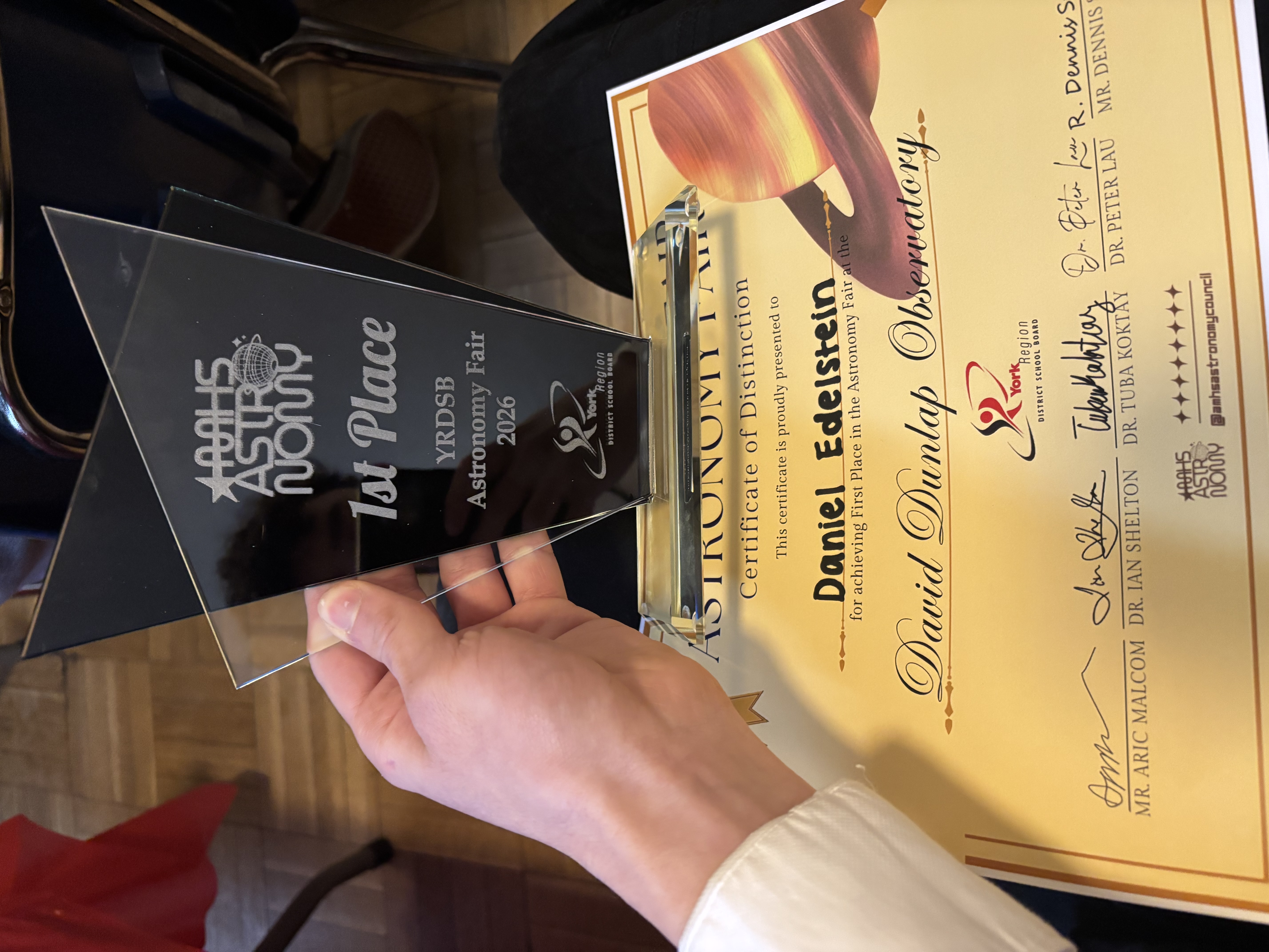 1st Place · YRDSB Astronomy Fair 2026