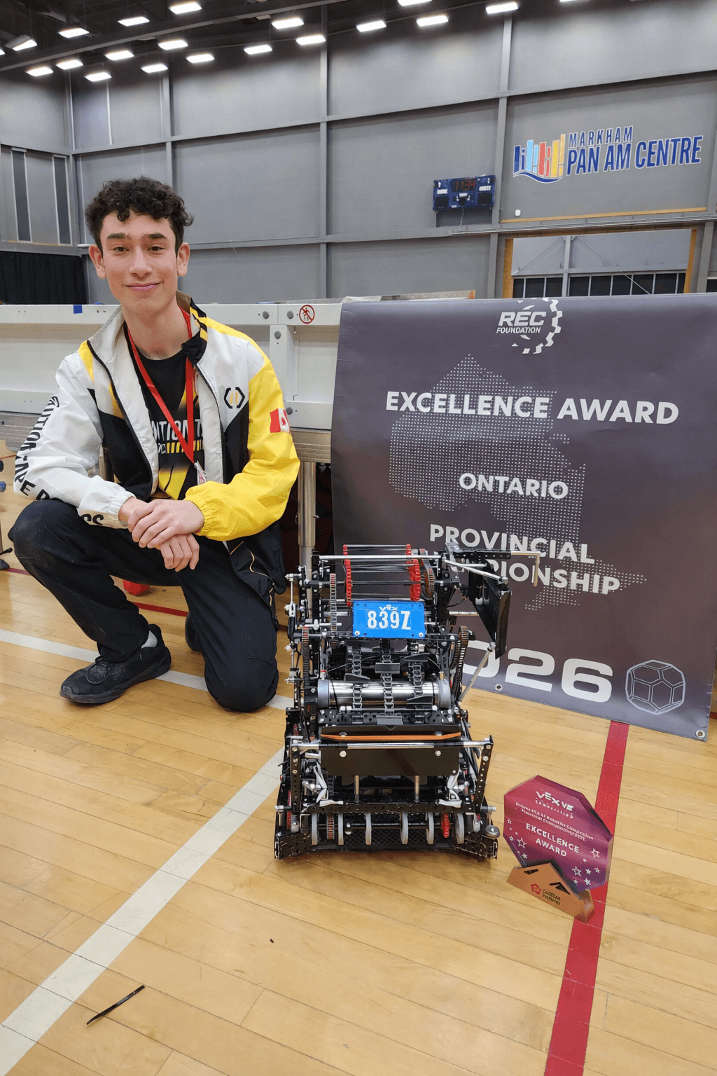Won Excellence Award at VEX V5 Ontario Provincial Tournament