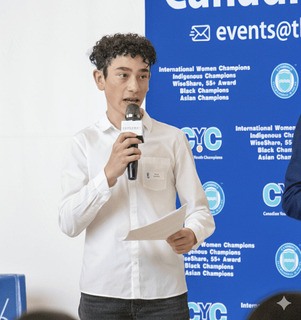 Daniel presenting at Canadian Youth Champions